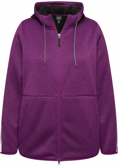 Ulla Popken Sweater Knit Fleece Hoodie Aubergine - Bluzy & bluzy z kapturem - 