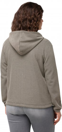 Ulla Popken Drawstring Hem Zip-Up Hoodie Grey - Bluzy & bluzy z kapturem - 