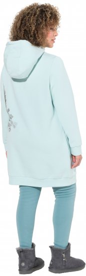 Ulla Popken Oversized Grass Graphic Hoodie Glacier Green - Bluzy & bluzy z kapturem - 