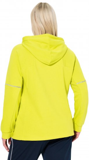 Ulla Popken Zippered Pocket and Reflective Piping Hoodie Green Apple - Bluzy & bluzy z kapturem - 
