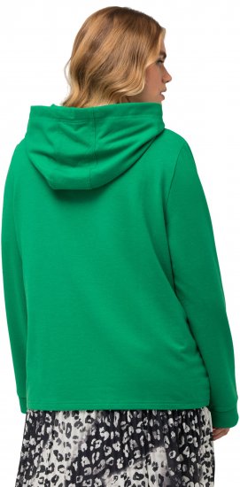 Ulla Popken City Name Graphic Hoodie Emerald Green - Bluzy & bluzy z kapturem - 