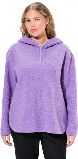 Ulla Popken Teddy Plush Long Sleeve Hoodie Pale Lilac - Bluzy & bluzy z kapturem - 