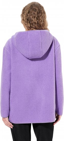 Ulla Popken Teddy Plush Long Sleeve Hoodie Pale Lilac - Bluzy & bluzy z kapturem - 