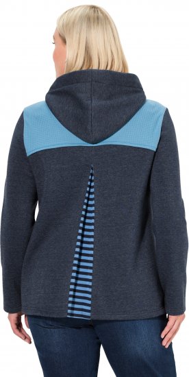 Ulla Popken Waffle Pique Contrast Color Hoodie Navy - Bluzy & bluzy z kapturem - 