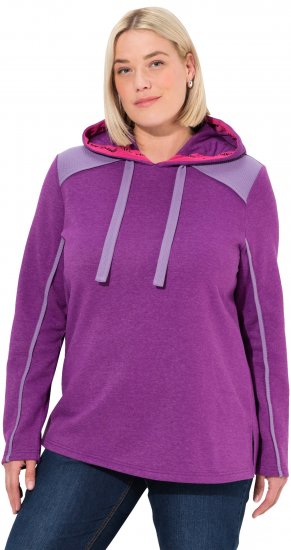 Ulla Popken Waffle Pique Contrast Color Hoodie Dark Purple - Bluzy & bluzy z kapturem - 