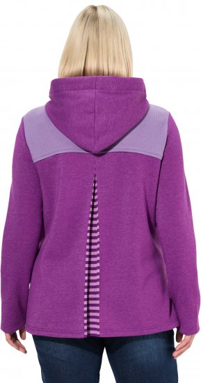 Ulla Popken Waffle Pique Contrast Color Hoodie Dark Purple - Bluzy & bluzy z kapturem - 