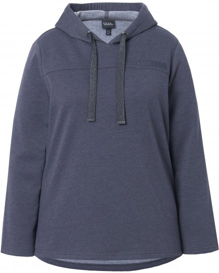 Ulla Popken Lettering GLOWING Hoodie Asphalt Grey - Mintás pólók nőknek - 