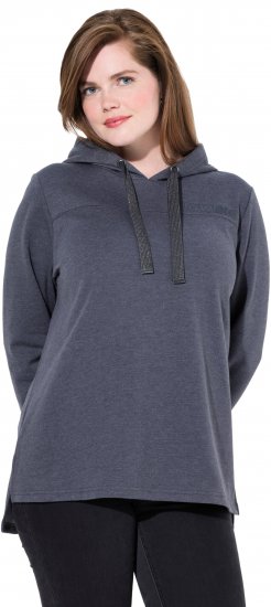 Ulla Popken Lettering GLOWING Hoodie Asphalt Grey - Mintás pólók nőknek - 