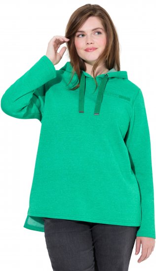 Ulla Popken Lettering GLOWING Hoodie Moss Green - Bluzy & bluzy z kapturem - 