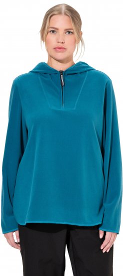 Ulla Popken Fleece Sweatshirt Hoodie Dark Petrol - Bluzy & bluzy z kapturem - 