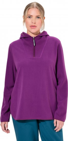 Ulla Popken Fleece Sweatshirt Hoodie Aubergine - Bluzy & bluzy z kapturem - 
