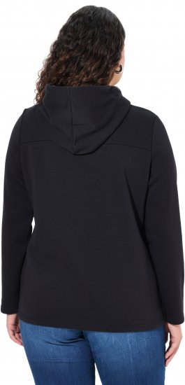 Ulla Popken TRUE Lettering Hoodie Black - Bluzy & bluzy z kapturem - 