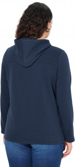 Ulla Popken TRUE Lettering Hoodie Navy Blue - Bluzy & bluzy z kapturem - 