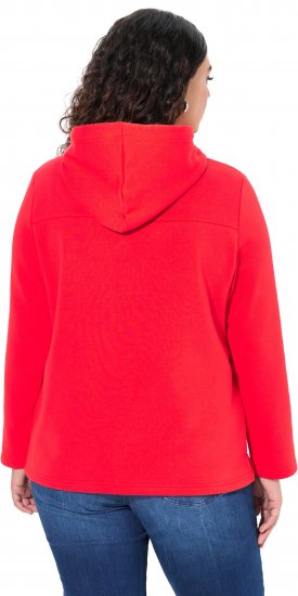 Ulla Popken TRUE Lettering Hoodie Neon Red - Bluzy & bluzy z kapturem - 