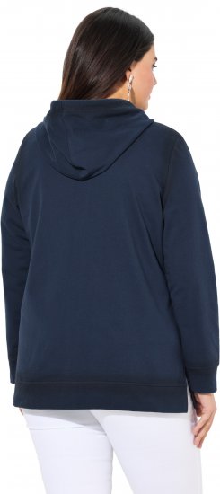 Ulla Popken Decorative Seam Zip-Up Hoodie Navy - Bluzy & bluzy z kapturem - 
