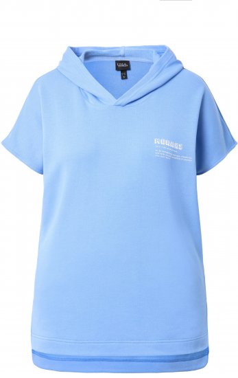 Ulla Popken Quick Drying Short Sleeve Hoodie Light Blue - Bluzy & bluzy z kapturem - 