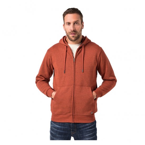 JP1880 Hoodie With Zipper Brick Brown - Pulóverek & kapucnis pulóverek - Pulóverek & Kapucnis pulóver 2XL-12XL