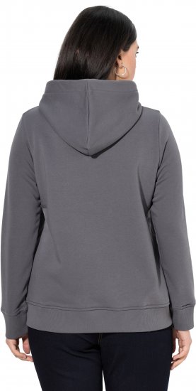 Ulla Popken Relaxed Fit Long Sleeve Hoodie Graphite Grey - Bluzy & bluzy z kapturem - 