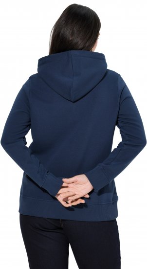 Ulla Popken Relaxed Fit Long Sleeve Hoodie Navy - Bluzy & bluzy z kapturem - 