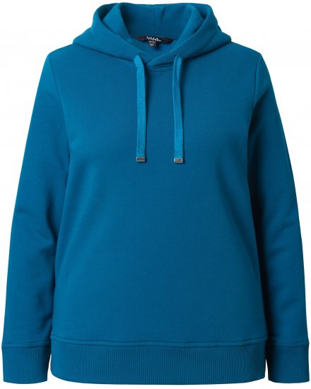 Ulla Popken Relaxed Fit Long Sleeve Hoodie Cerulean - Bluzy & bluzy z kapturem - 