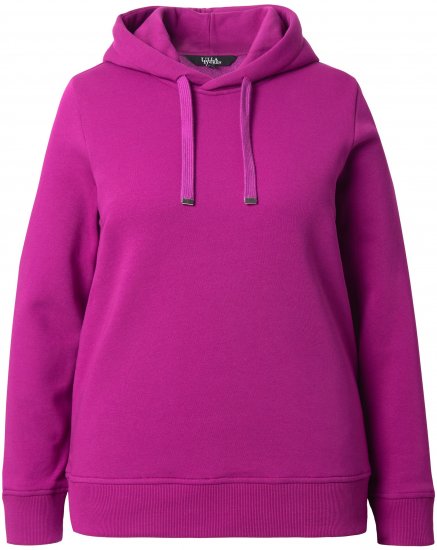 Ulla Popken Relaxed Fit Long Sleeve Hoodie Berry - Bluzy & bluzy z kapturem - 