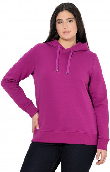Ulla Popken Relaxed Fit Long Sleeve Hoodie Berry - Bluzy & bluzy z kapturem - 