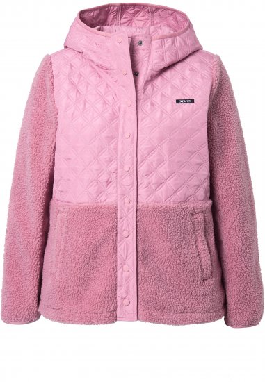 Ulla Popken Mixed Texture Hoodie Wildberry - Bluzy & bluzy z kapturem - 