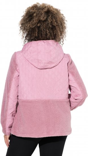 Ulla Popken Mixed Texture Hoodie Wildberry - Bluzy & bluzy z kapturem - 