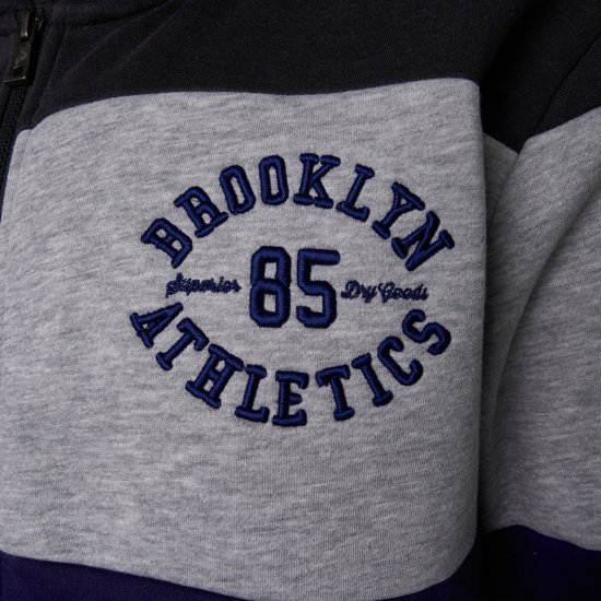 Kam Jeans 7083 Zip Thru Cut & Saw Brooklyn Hoodie Jet Black - Pulóverek & kapucnis pulóverek - Pulóverek & Kapucnis pulóver 2XL-12XL