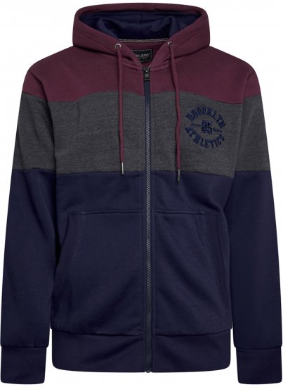 Kam Jeans 7083 Zip Thru Cut & Saw Brooklyn Hoodie Fig - Pulóverek & kapucnis pulóverek - Pulóverek & Kapucnis pulóver 2XL-12XL