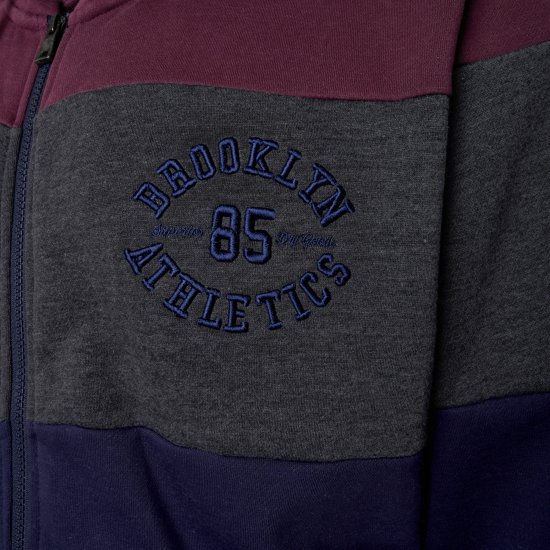 Kam Jeans 7083 Zip Thru Cut & Saw Brooklyn Hoodie Fig - Pulóverek & kapucnis pulóverek - Pulóverek & Kapucnis pulóver 2XL-12XL