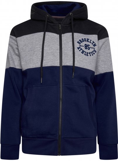 Kam Jeans 7083 Zip Thru Cut & Saw Brooklyn Hoodie Jet Black - Pulóverek & kapucnis pulóverek - Pulóverek & Kapucnis pulóver 2XL-12XL
