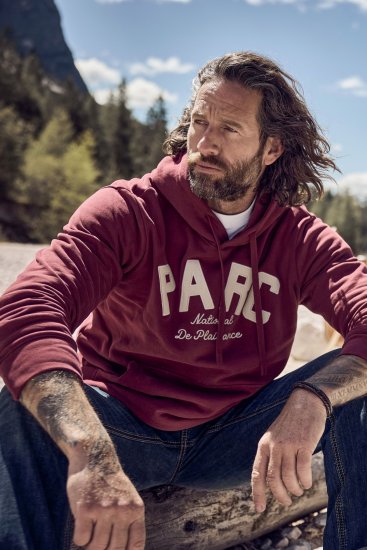 JP1880 Hoodie with Embroidery Aubergine - Pulóverek & kapucnis pulóverek - Pulóverek & Kapucnis pulóver 2XL-12XL