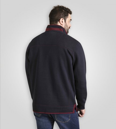 Duke Leicester Quarter Neck Fleece Sweatshirt Navy TALL - TALL pulóverek - 