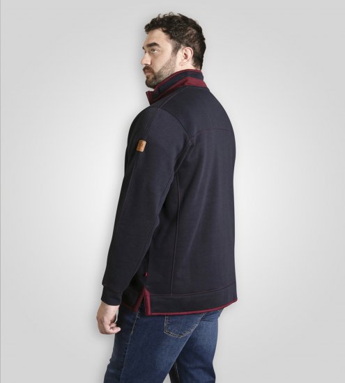Duke Leicester Quarter Neck Fleece Sweatshirt Navy TALL - TALL pulóverek - 