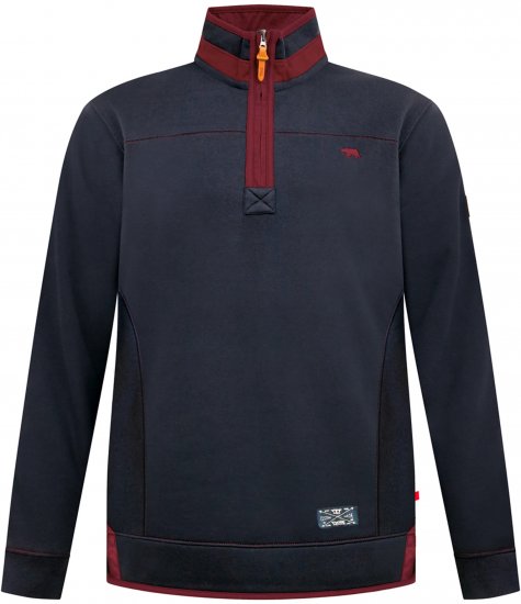 Duke Leicester Quarter Neck Fleece Sweatshirt Navy TALL - TALL pulóverek - 