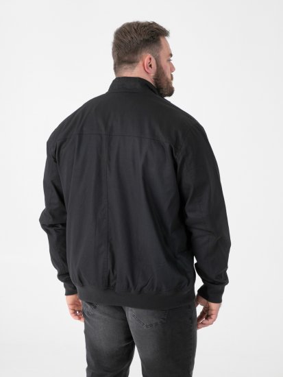D555 Kent Elastic Rib Hem & Cuffs Harrington Jacket Black - Kabátok - Nagyméretű Kabátok - 2XL-8XL