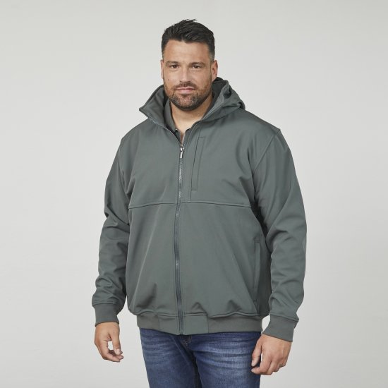 North Latitude 61301 Softshell Dzseki Levehető Kapucnival Sötétzöld - Kabátok - Nagyméretű Kabátok - 2XL-8XL