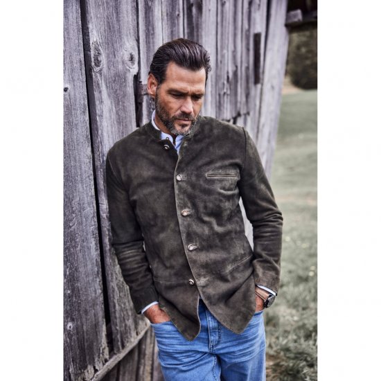JP1880 Jacket Goat Suede Traditional Mahogany Brown - Trachten & Oktoberfest - Oktoberfest jelmezek nagy méretekben (Trachten)