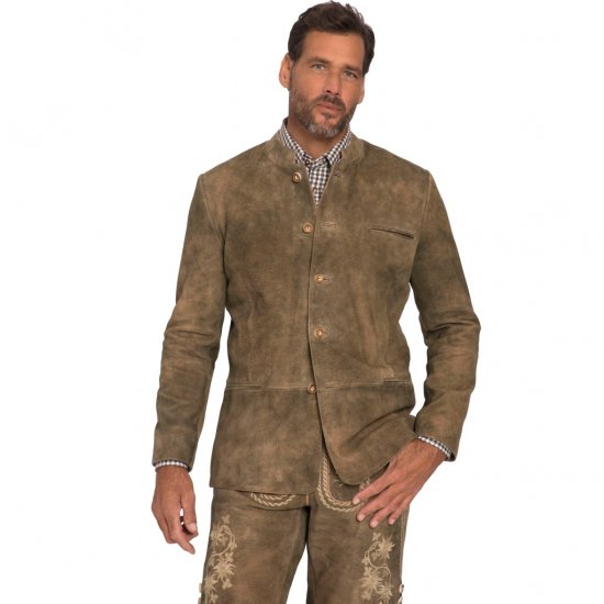 JP1880 Traditional Jacket Janker Goat Suede Brown - Alkalmi ruházat - Ünnepi ruházat – Ünnepelj stílusosan és kényelmesen