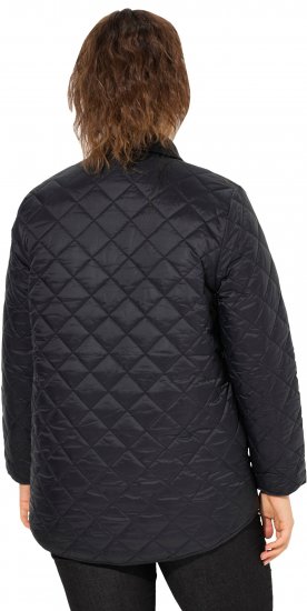 Ulla Popken Quilted Water Repellent Shirt Jacket Black - Dzsekik - 