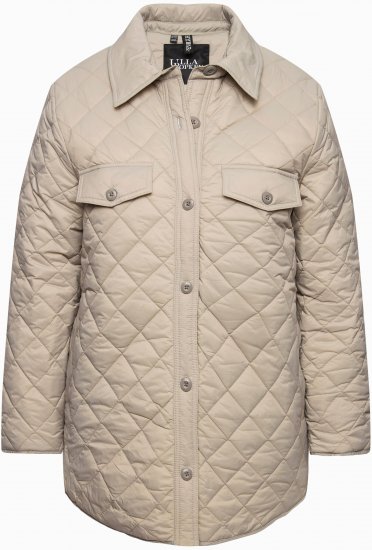 Ulla Popken Quilted Water Repellent Shirt Jacket Medium Grey - Dzsekik - 