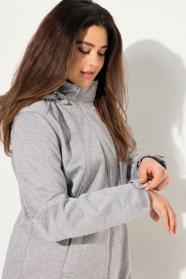 Ulla Popken HYPRAR Melange Softshell Jacket Grey Melange - Dzsekik - Nagy méretű női dzsekik