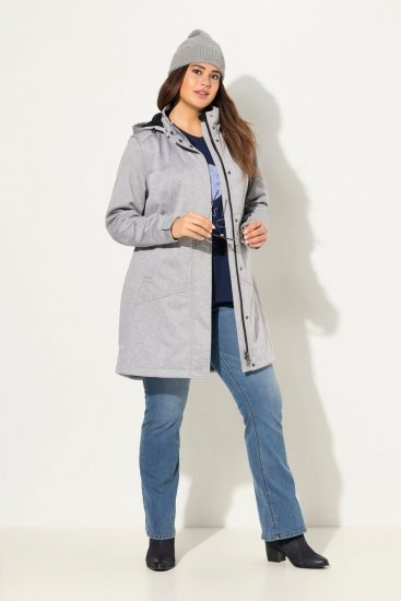 Ulla Popken HYPRAR Melange Softshell Jacket Grey Melange - Dzsekik - Nagy méretű női dzsekik