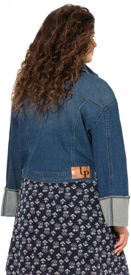 Ulla Popken Wide Cuff Denim Jacket Blue Denim - Dzsekik - 