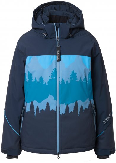 Ulla Popken Landscape Print Triple Function Performance Jacket Navy - Dzsekik - 