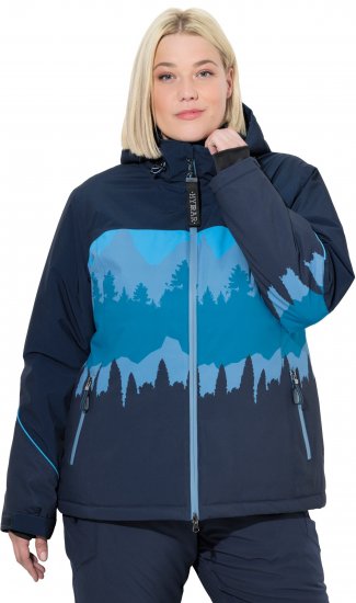 Ulla Popken Landscape Print Triple Function Performance Jacket Navy - Dzsekik - 