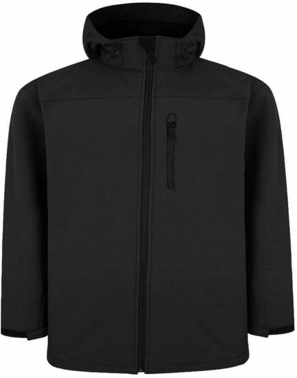Espionage FL033 Softshell Jacket with Detachable Hood Black - Kabátok - Nagyméretű Kabátok - 2XL-8XL