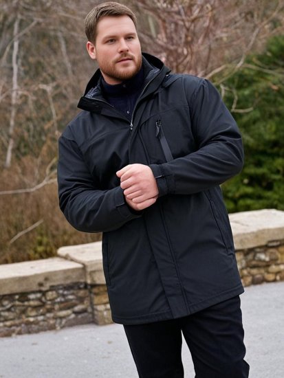 Espionage JT121 Padded Waterproof Coat Black - Kabátok - Nagyméretű Kabátok - 2XL-8XL