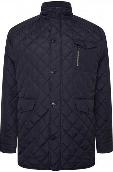 Kam Jeans KV139 Heritage Quilted Parka Jacket Navy - Kabátok - Nagyméretű Kabátok - 2XL-8XL